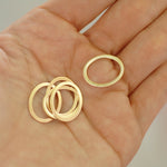 Small oval link connectors, oval shaped donuts for making earrings and pendants, copper, brass, bronze