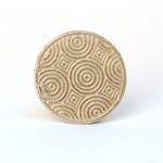 Solid Bronze textured round disc, patterned disk, 11/12" 24mm concentric circle design