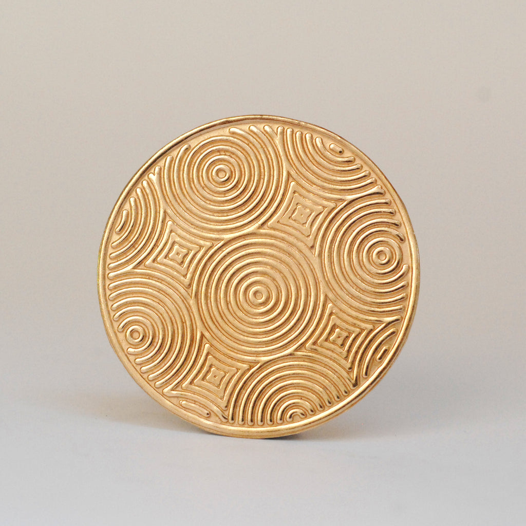 Textured round disc, patterned disk 40mm concentric circle design