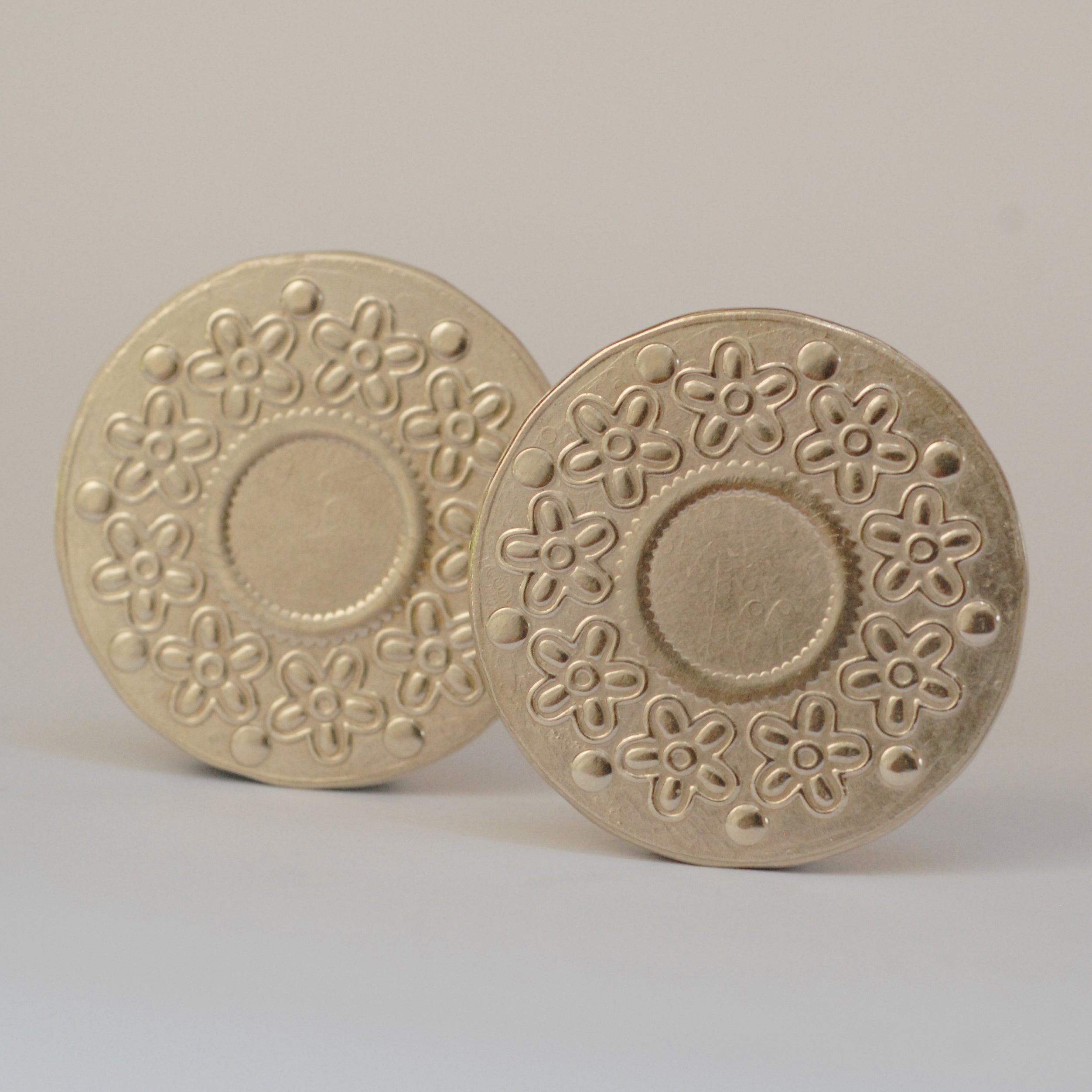 Patterned Disc Textured round disc, patterned pendant disk, 1 5/8