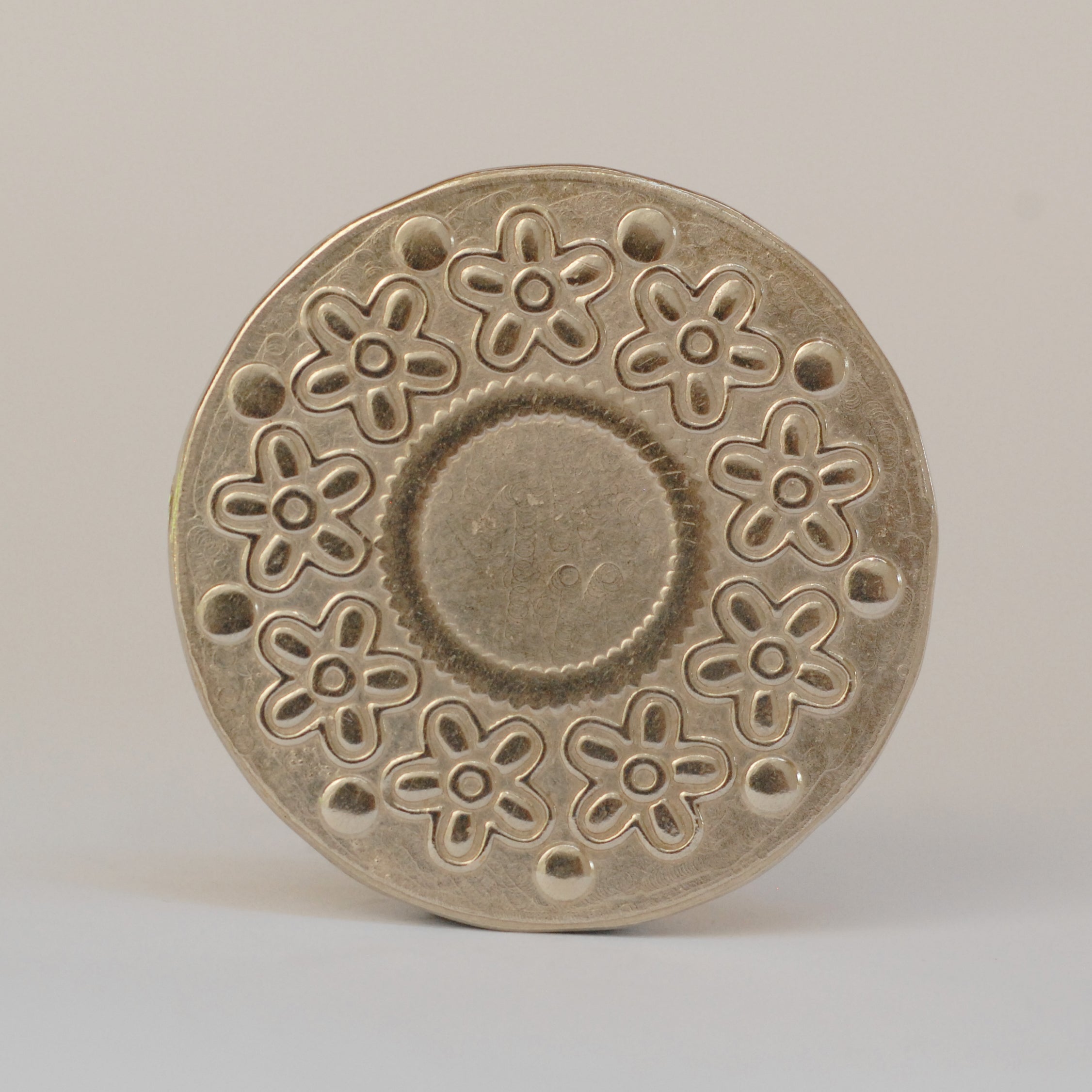 Patterned Disc Textured round disc, patterned pendant disk, 1 5/8