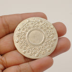 Textured round disc, patterned pendant disk, 1 5/8" 40mm floral daisies