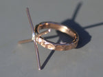 Handmade Claw Ring, Hammered Shank, 4 Prong Setting