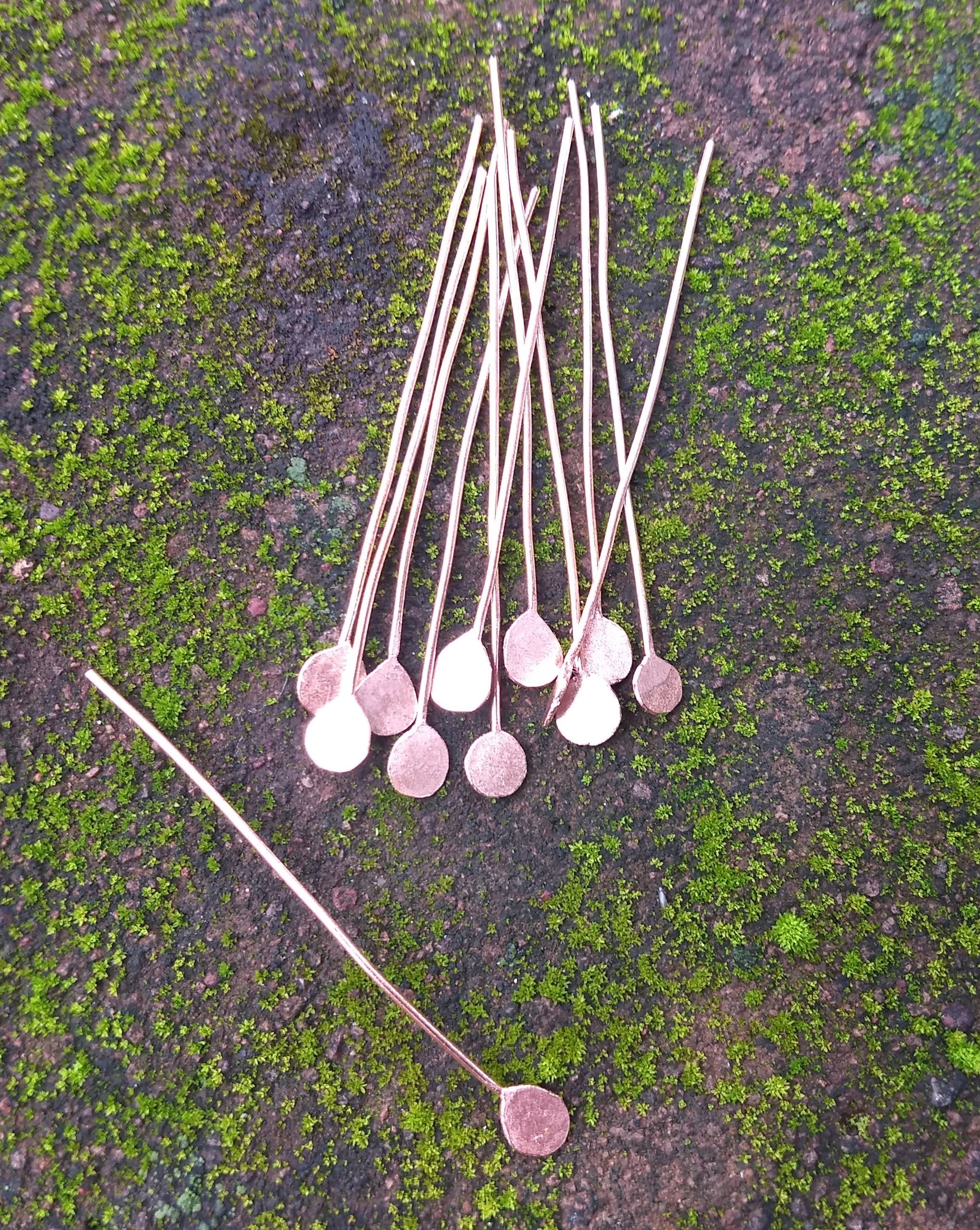 Handmade Headpins with Round Flat Paddle