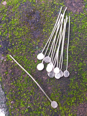 Handmade Headpins with Round Flat Paddle