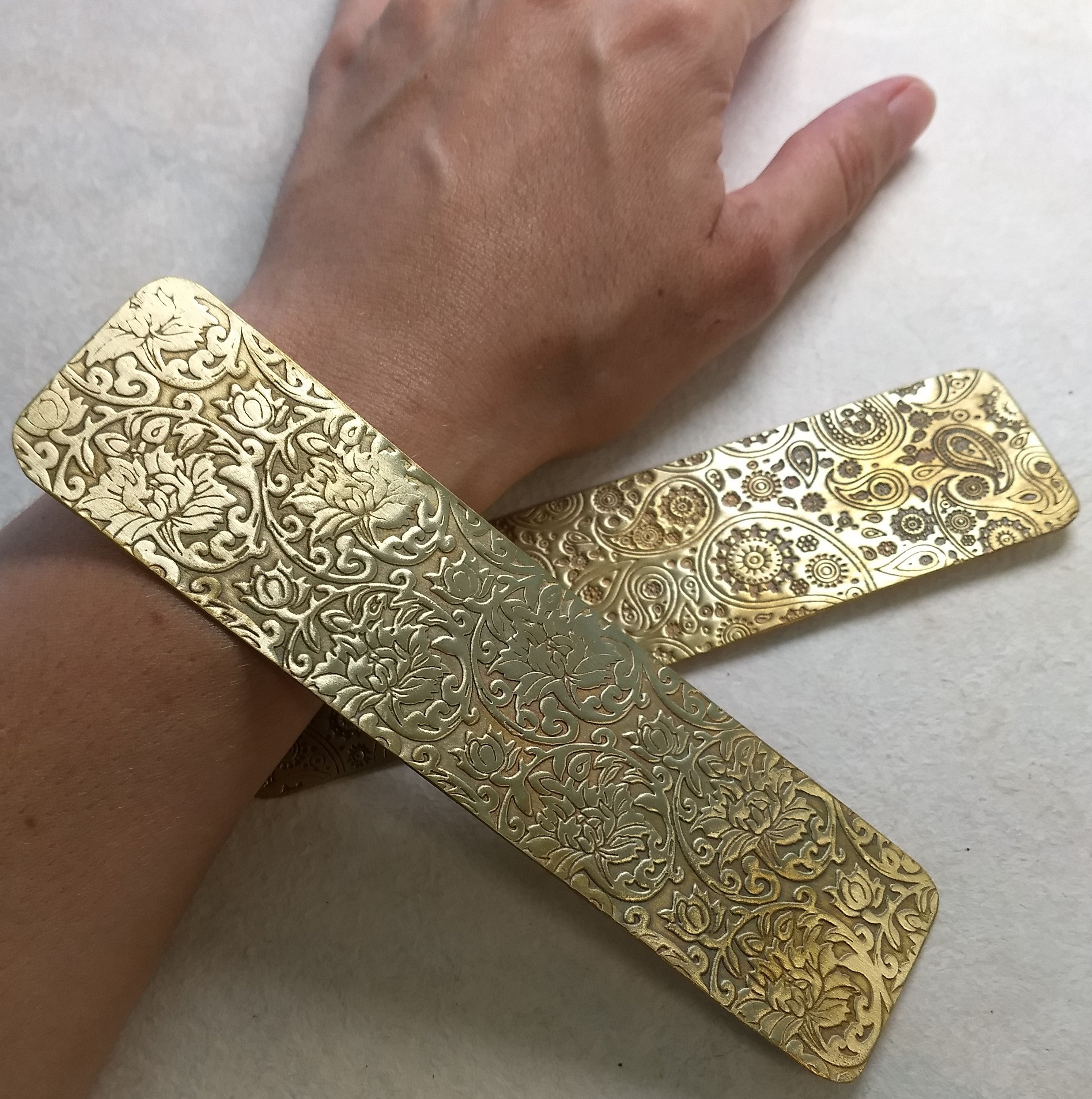 Textured Cuff Blanks - DIY Bracelet 1 inch wide by 5.5 inch long