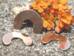 Copper U Blanks 25mm for Enameling Stamping Texturing Soldering Shape Charms Jewelry Making - 6 pieces