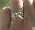 Handmade Claw Ring, Hammered Shank 4 prongs, Adjustable