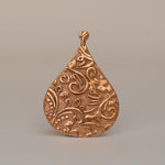 Arabic teardrop shape w/ batik vines texture metal blanks for earrings or for pendants