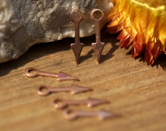 Tiny metal Arrow Charms