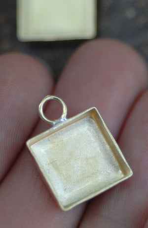 Bezel Cup Setting for Resin Jewelry - Square Charms 18mm by 13mm