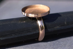 Copper Bezel Cup Ring with Plain Round Shank, 20mm round cup