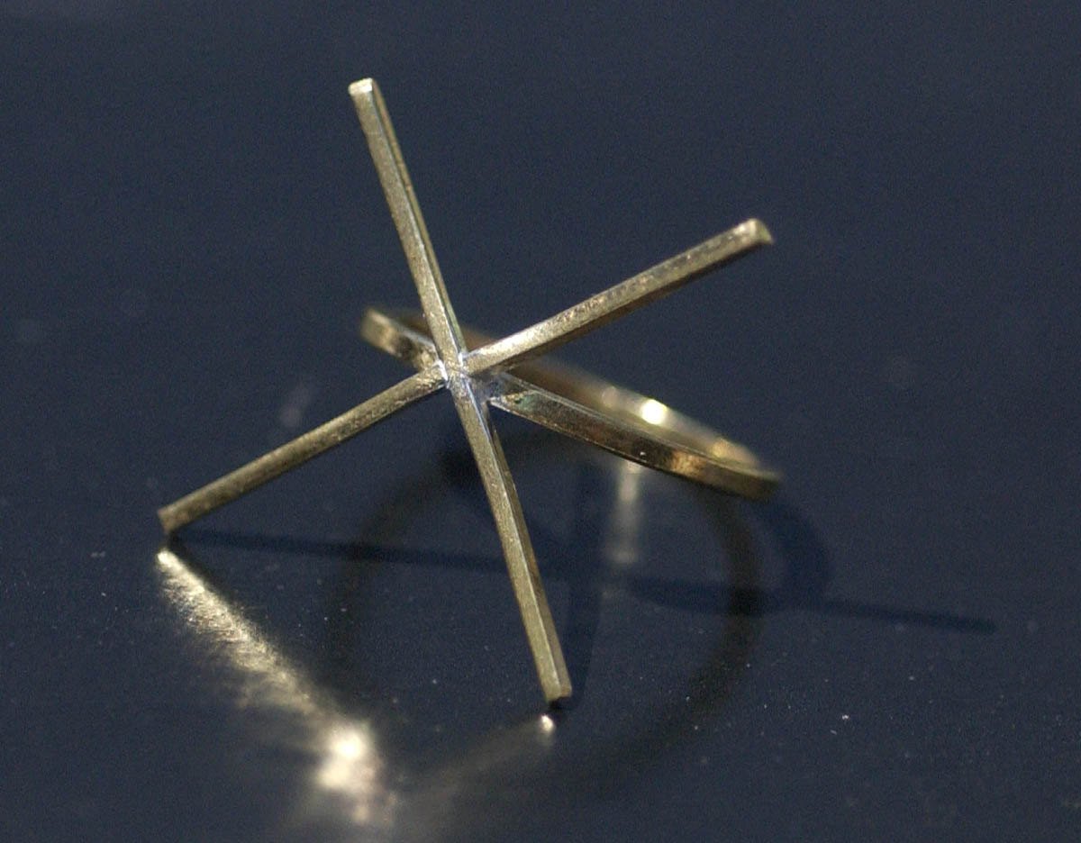 Handmade Claw Ring, Blank Setting, Square Shank, 4 prongs