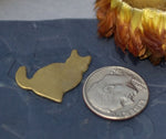 Cat Shaped Metal Blanks - Sitting Cat - DIY Jewelry Supplies by SupplyDiva