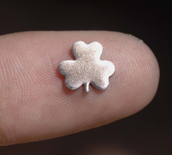 Tiny metal three leaf Clover blanks