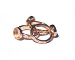 Copper Bezel Cup Ring with Hammered Shank, 10mm round cup