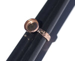 Copper Bezel Cup Ring with Hammered Shank, 10mm round cup