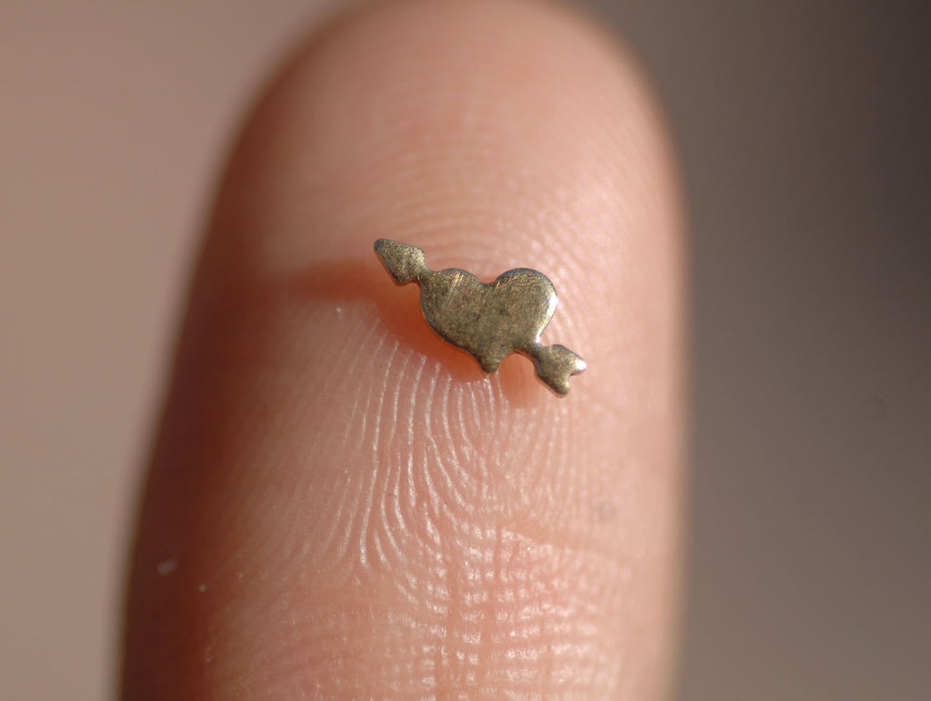 Most Tiny Fletched Heart with Arrow Mini Blanks