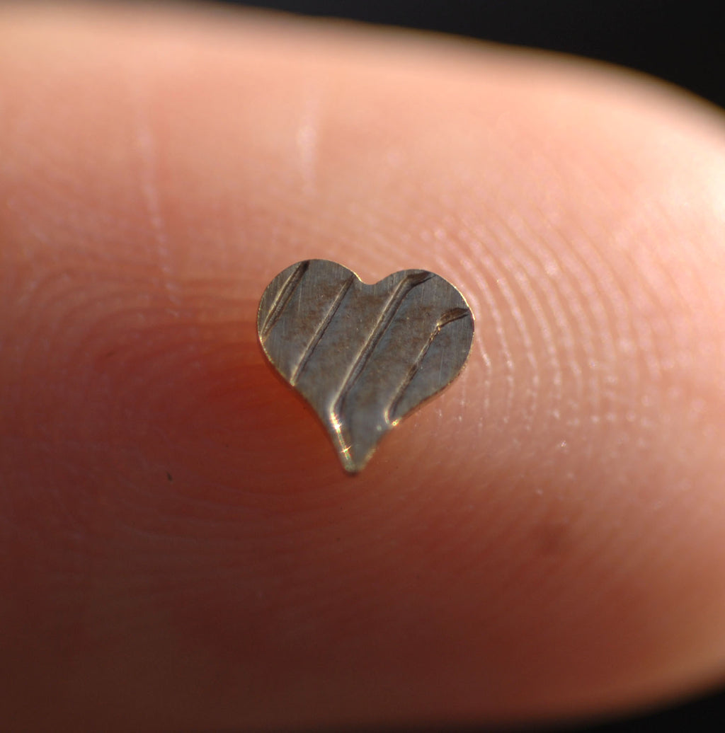 Tiny Metal Hexagon Heart Classic 4mm x 4.6mm