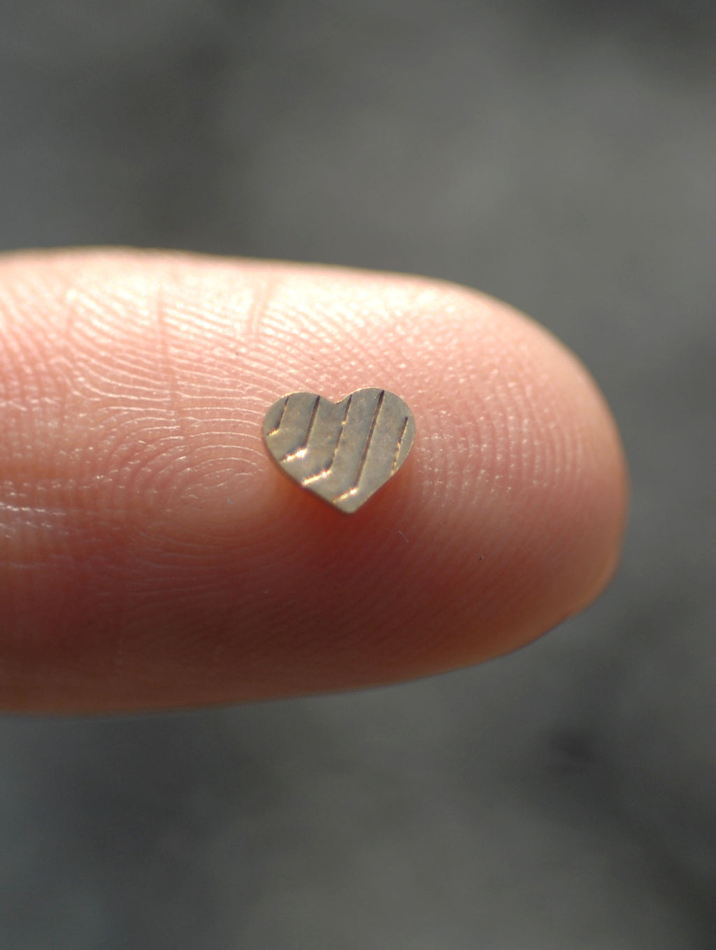 Tiny Metal Hexagon Heart Perfect 4mm x 4mm