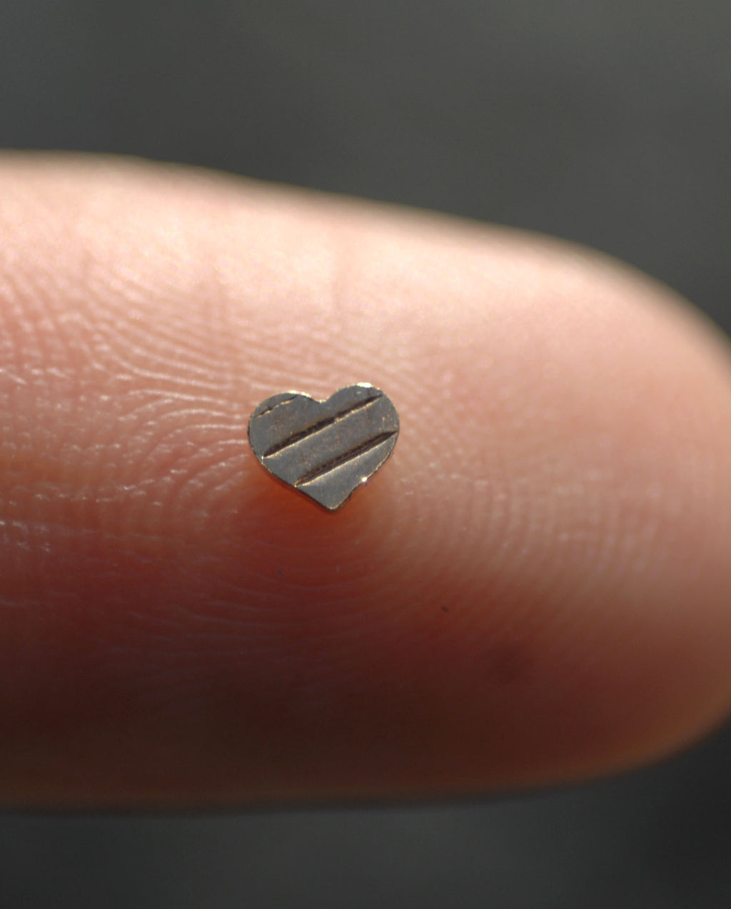 Tiny Metal Hexagon Heart Perfect 2.5mm x 2.6mm