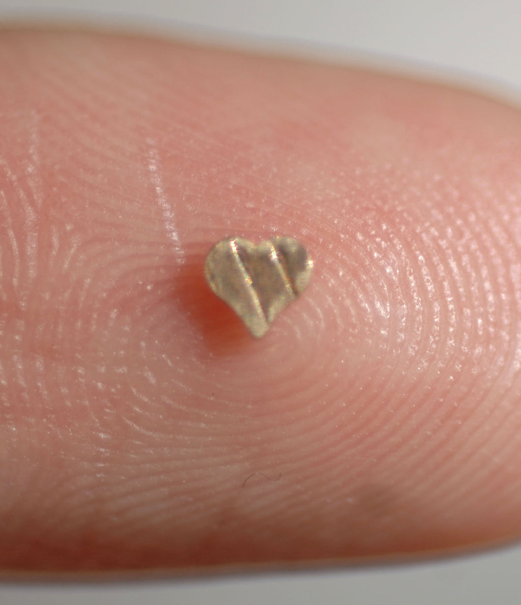 Tiny Metal Hexagon Heart Classic 2.7mm x 3.3mm