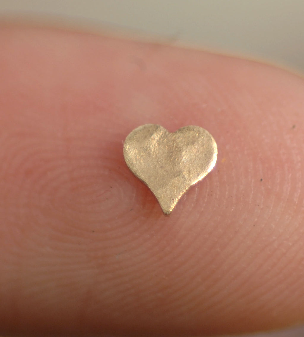 Hammered Tiny Metal Heart Perfect Blanks 2.5mm x 2.6mm