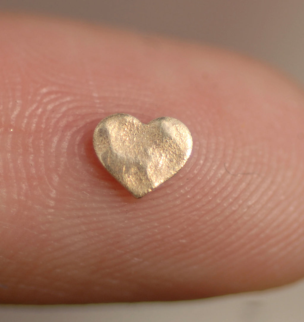 Hammered Tiny Metal Heart Classic Blanks 4mm x 4.6mm