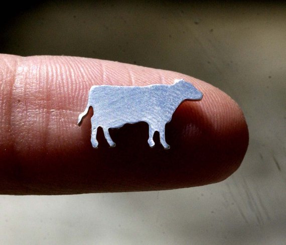 Tiny metal Cow blanks
