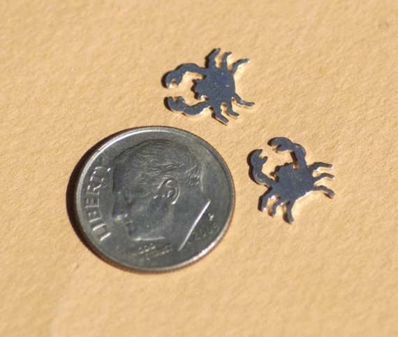 Tiny metal Crab blanks, Mini Crabs