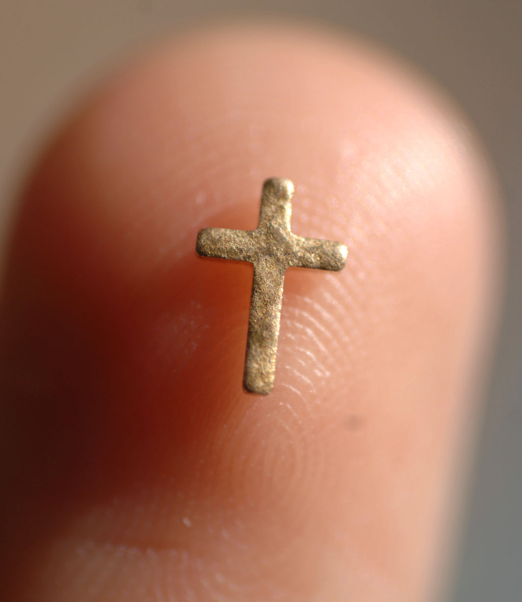 Hammered Religious Cross Most Tiny Metal Mini Blanks