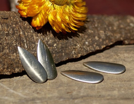 Curved Teardrop Metal Blank for Layered Pendants, or Earrings