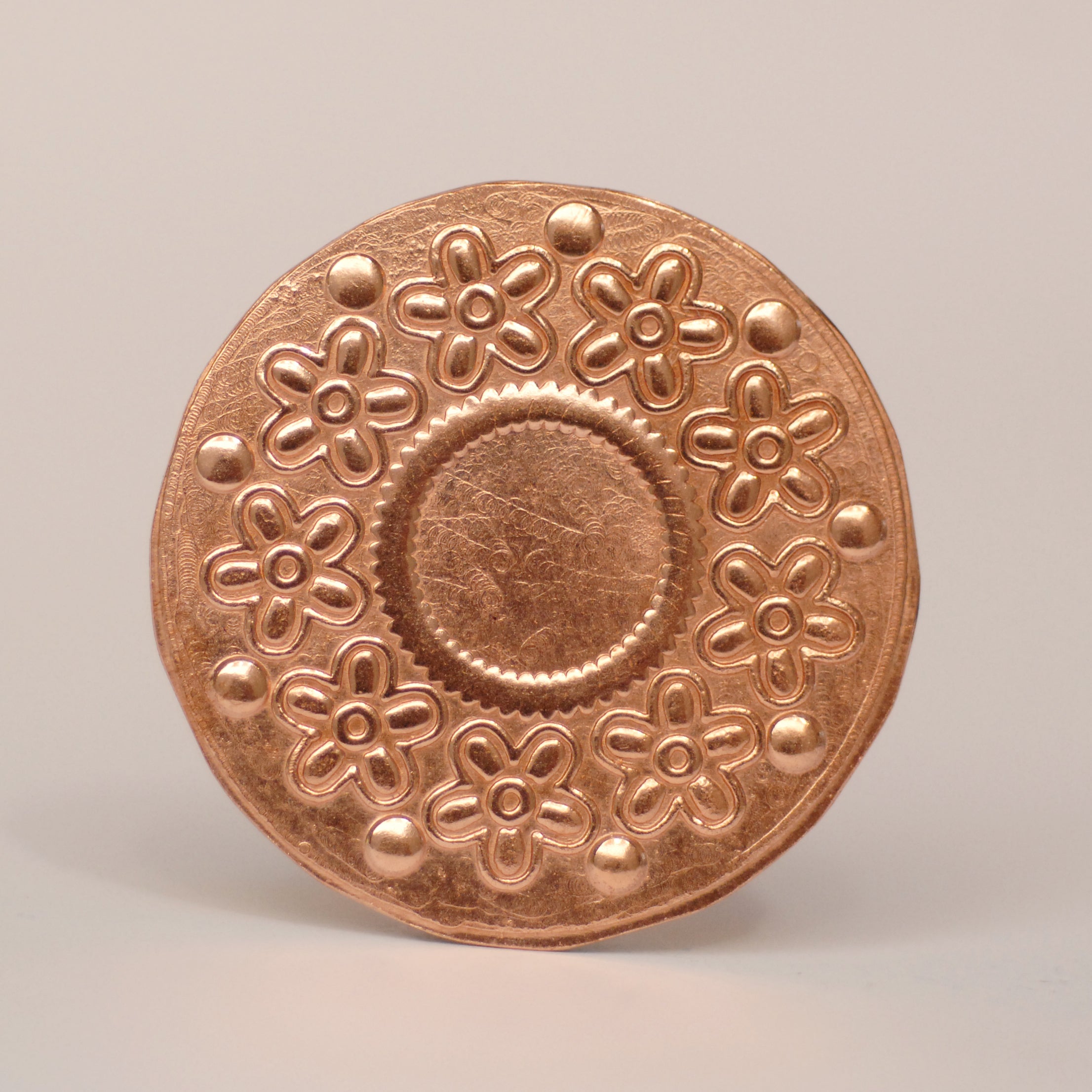 Patterned Disc Textured round disc, patterned pendant disk, 1 5/8