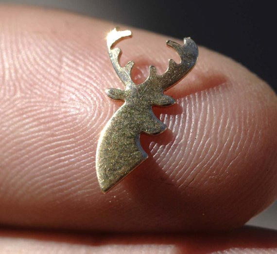 Tiny metal Deer head blanks