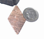 Diamond in Textured Pattern Metal 36mm x 20mm