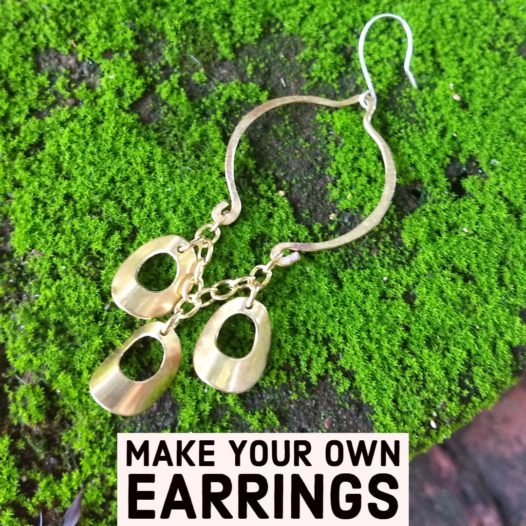 Curved Donut Charms on Chain - DIY Earring Kit