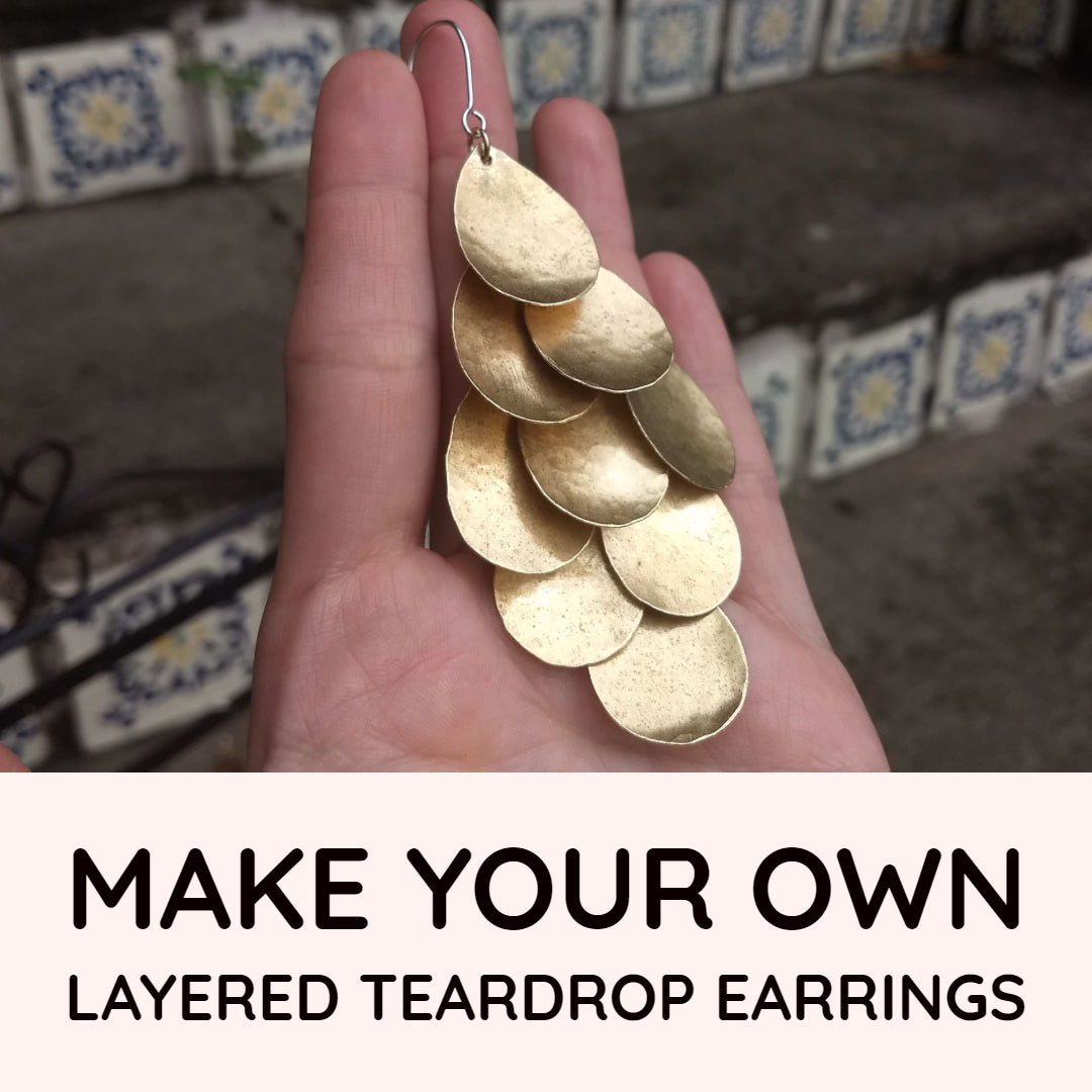 Layered Hammered Teardrop Earring Kit