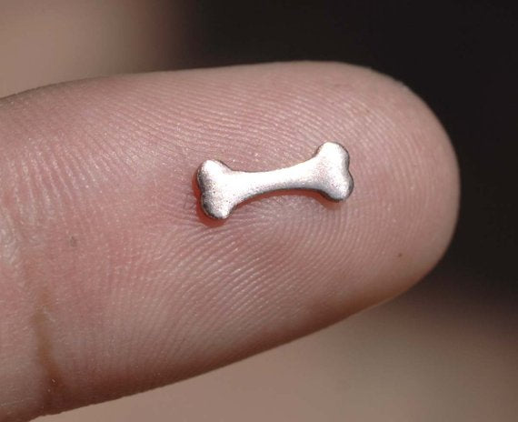 Tiny metal Dog Bone blanks