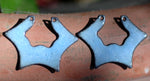 Enameled Finding - Earring Pair Blue and Blue