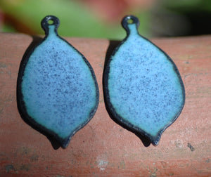 Enameled Finding - Earring Pair Strong Blue and Strong Blue