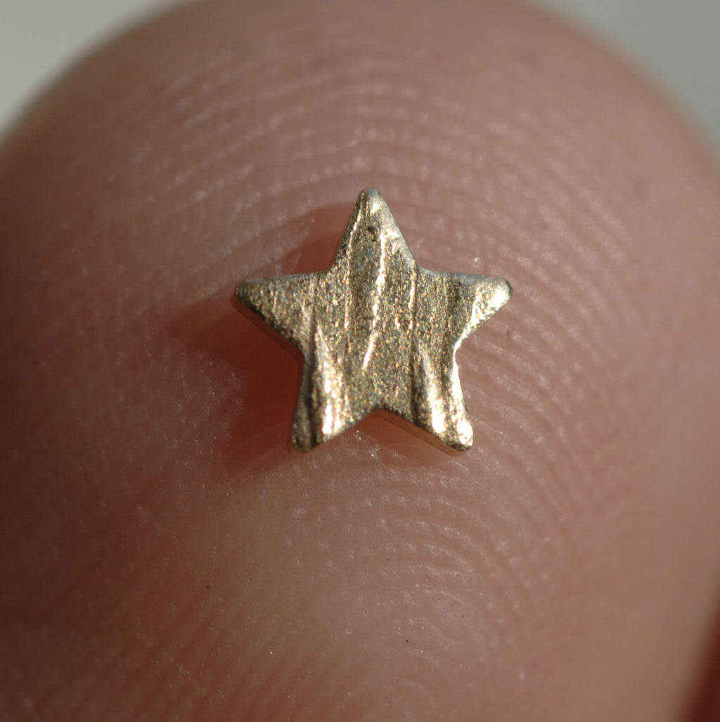 Textured Stripes - Tiny metal Star 4.4mm blanks