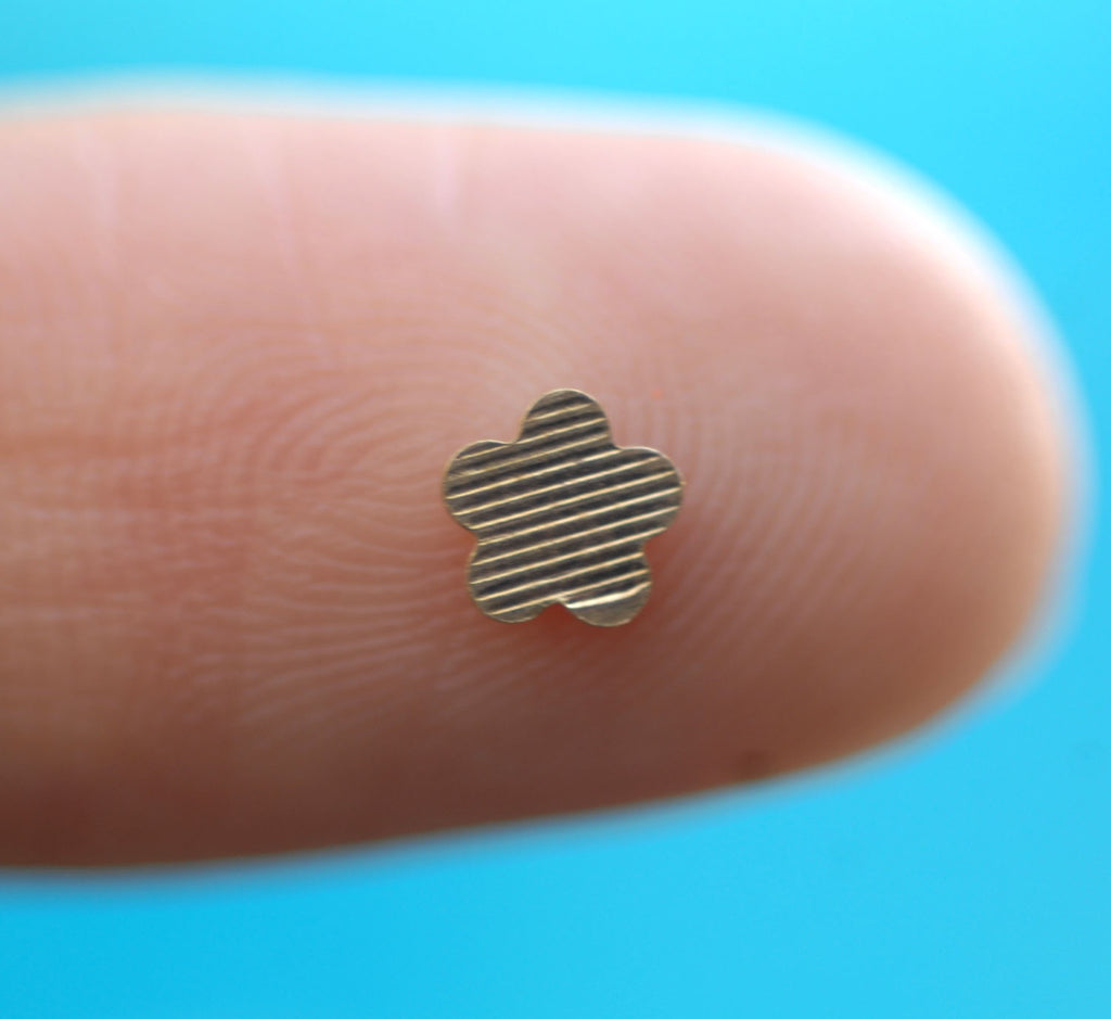 Tiny Metal Hexagon Flower 5 Petal 4.2mm