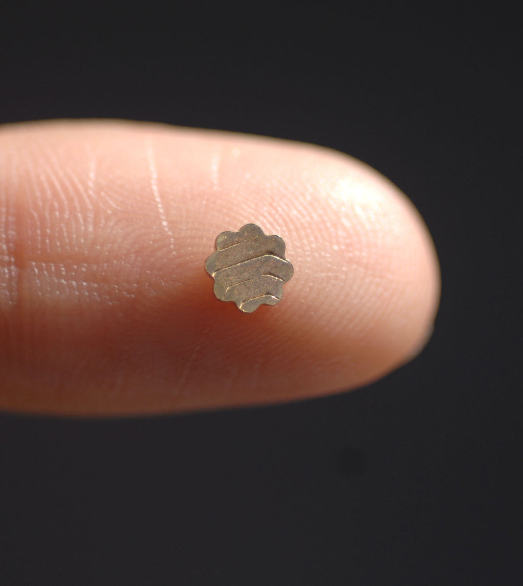 Tiny Metal Hexagon Flower 8 Petal 4mm x 4mm