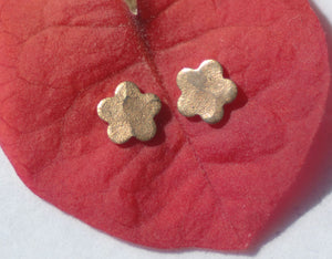 Hammered 5 Petal Flower Most Tiny Metal Mini Blanks 4.2mm