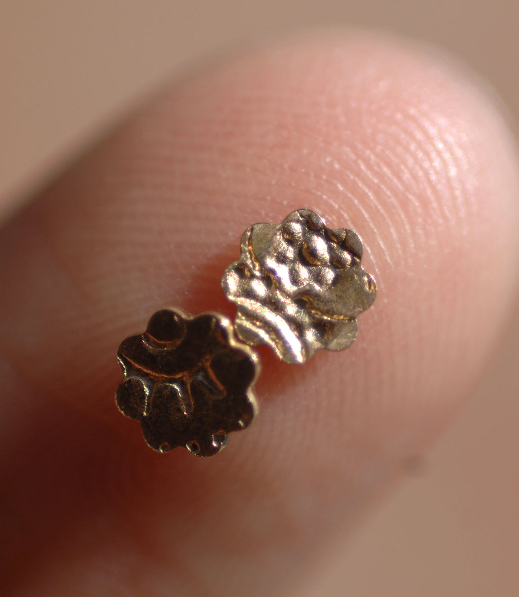 Tiny Metal Paisley Flower 8 Petal  4mm x 4mm