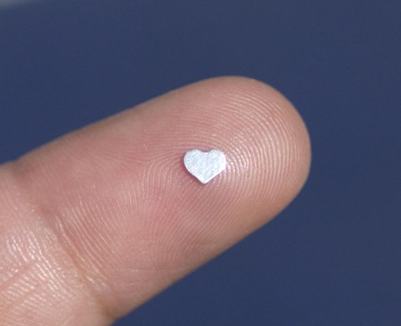 Tiny metal Heart blanks, Chubby hearts 3.3mm