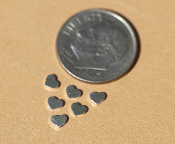 Tiny metal Heart blanks, Chubby hearts 3.3mm