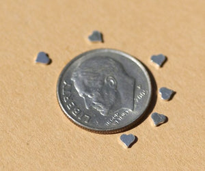 Tiny metal Heart blanks, Perfect hearts 2.5mm