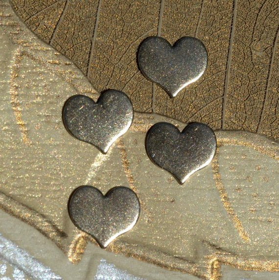 Tiny metal Heart blanks, Chubby hearts 9mm
