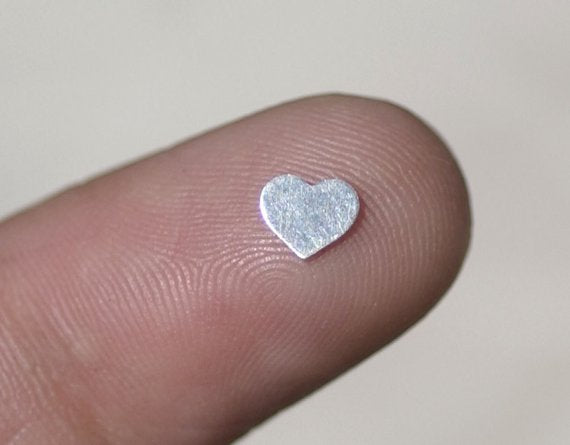 Tiny metal Heart blanks, Chubby Hearts 4.6mm